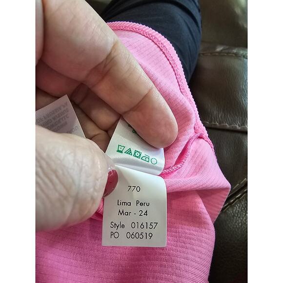 Lilly Pulitzer Cropped Top Minnie Knit Ribbed Confetti Pink Metalic Size Large - Picture 10 of 10